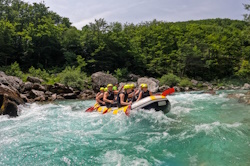 Rafting on Soča river